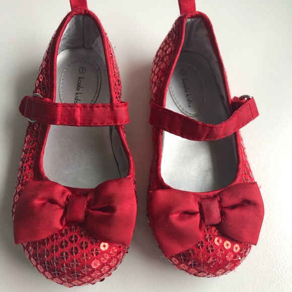 kids red sequin shoes